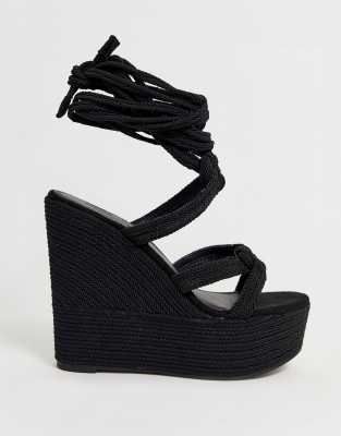 black rope wedges