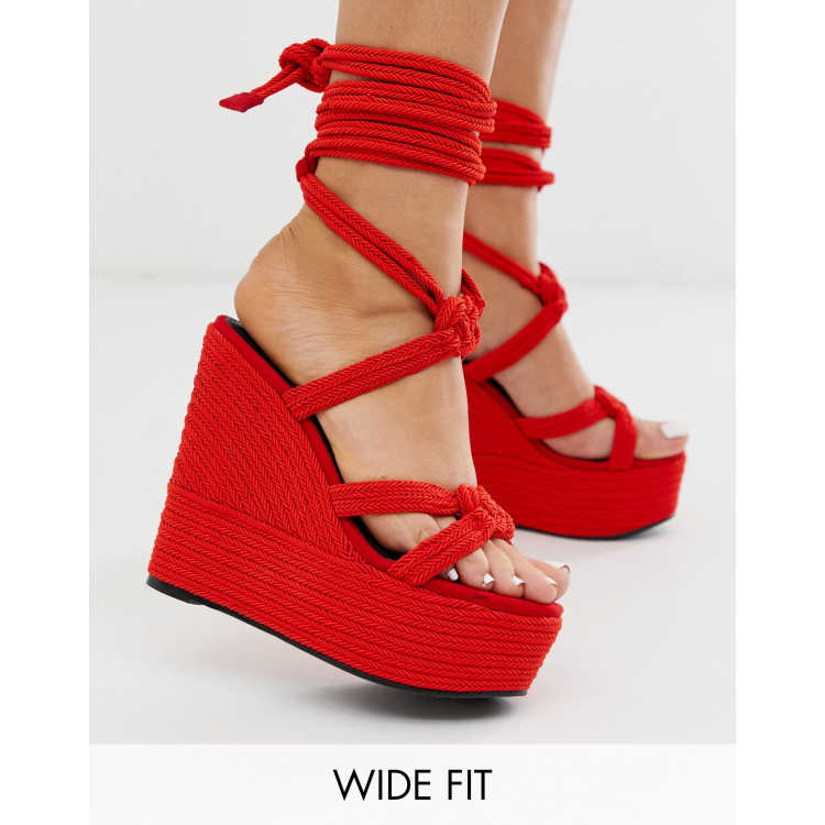 Wide fit sale red wedges