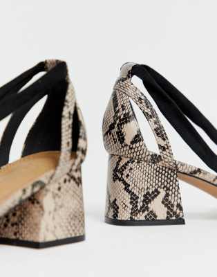 wide fit snake print heels