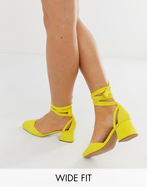 ASOS DESIGN Wide Fit Windmill tie leg mid heels ASOS