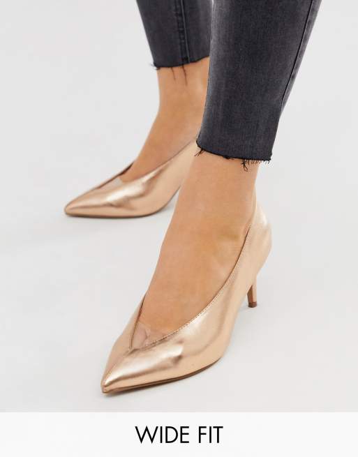 Rose gold court on sale shoes mid heel