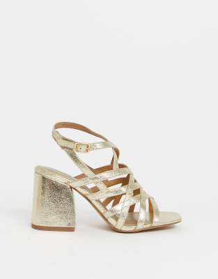 asos gold strappy heels