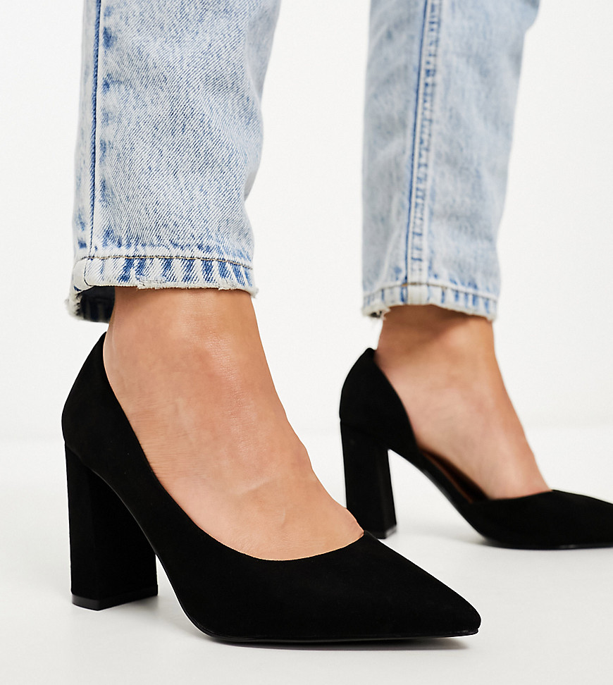 ASOS DESIGN Wide Fit Winston d’orsay high heeled shoes in black