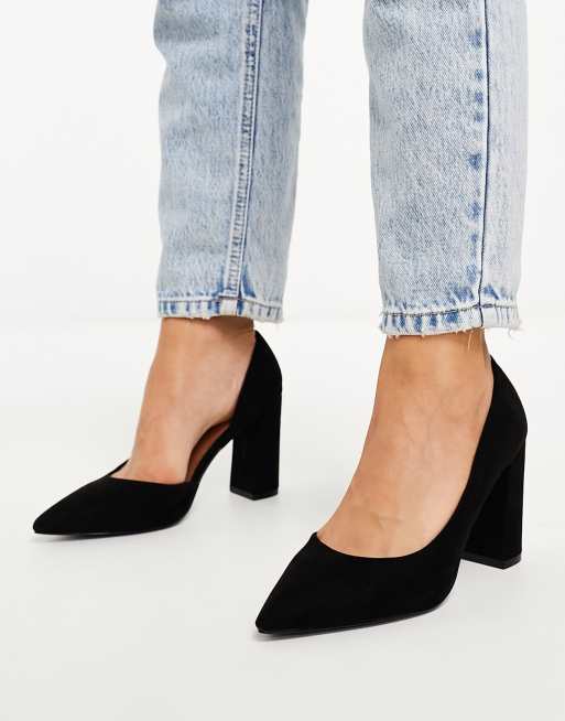 ASOS Design Wide Fit Winston D'Orsay High Heels in Black