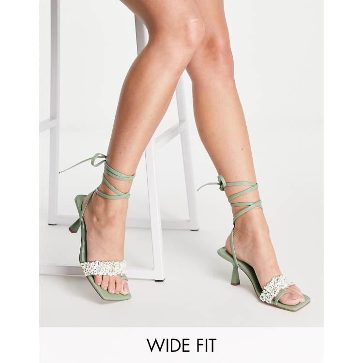 Sage green heeled sandals new arrivals