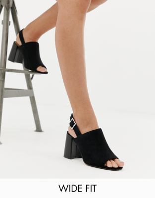 asos black block heel sandals