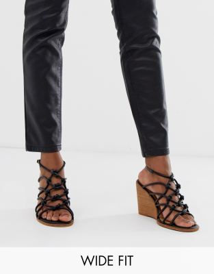 asos black wedge sandals