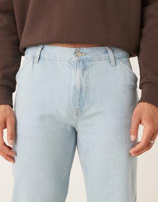 ASOS DESIGN wide flare jeans in bleached blue
