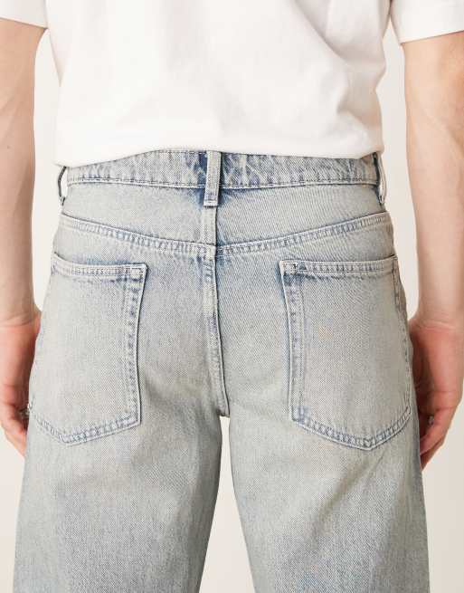 ASOS DESIGN wide flare jeans in bleached wash