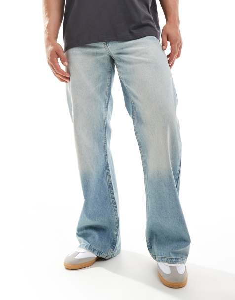 ASOS DESIGN wide flare jeans in blue wash - view 1