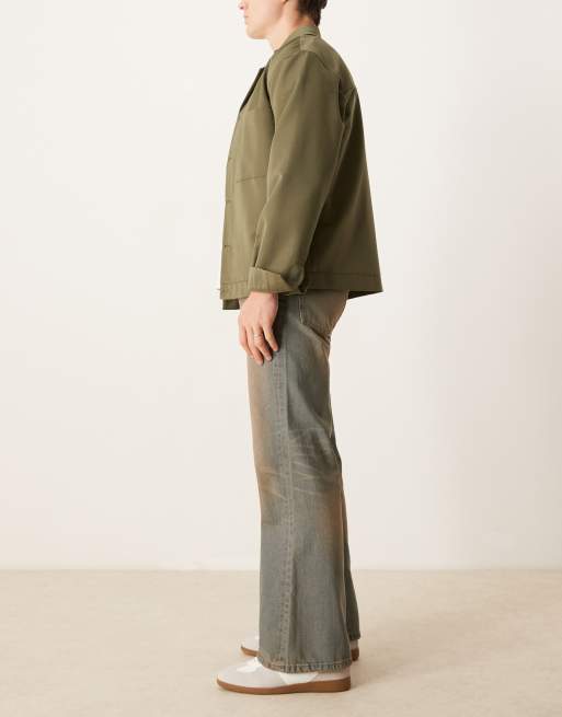 ASOS DESIGN wide flare jeans in brown tint, 2 of 5