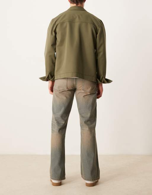 ASOS DESIGN wide flare jeans in brown tint, 3 of 5