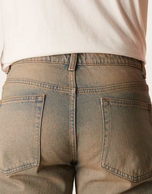 ASOS DESIGN wide flare jeans in brown tint, 4 of 5
