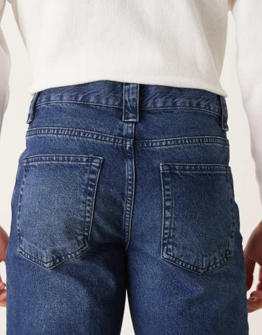 ASOS DESIGN wide flare jeans in dark wash blue