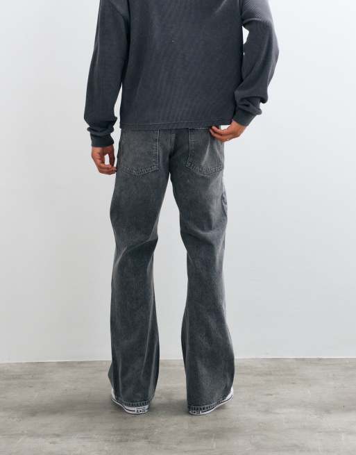 ASOS DESIGN Wide-Flare-Jeans in grauer Waschung, 3 von 5