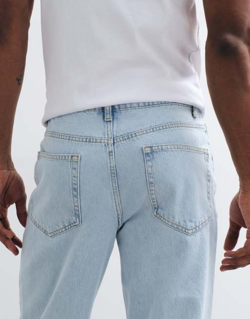 ASOS DESIGN wide flare jeans in lichtblauw met lichte wassing, 4 van 5