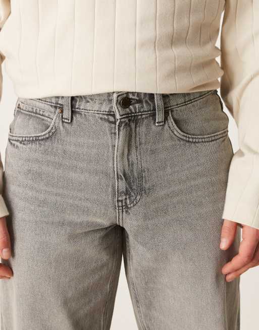 ASOS DESIGN wide flare jeans in vintage gray wash