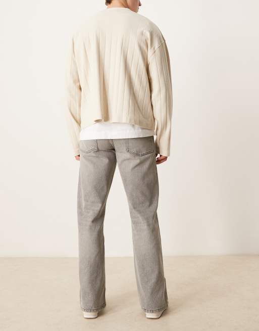 ASOS DESIGN wide flare jeans in vintage gray wash