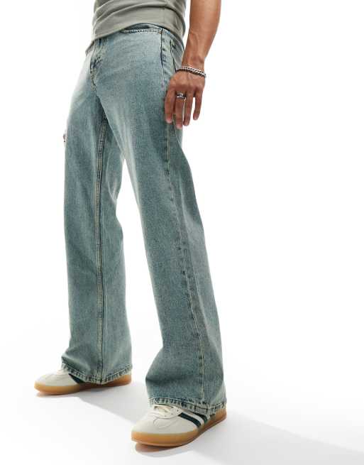 ASOS DESIGN wide flare jeans in vintage tint light blue ASOS