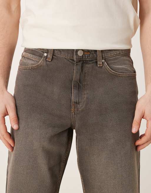 ASOS DESIGN wide flare jeans in washed gray