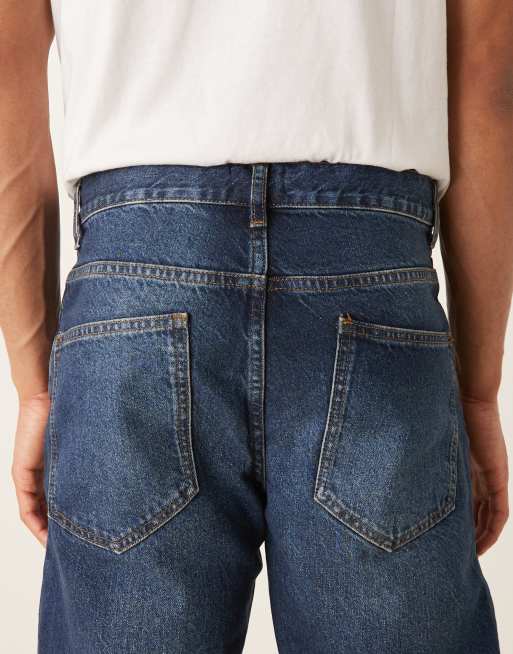 ASOS DESIGN wide flare jeans with tint in dark wash blue, 4 of 5