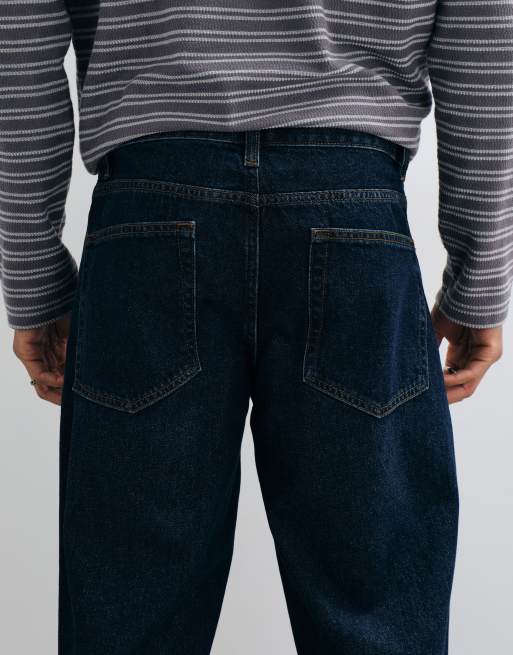 ASOS DESIGN wide flared jeans in dark washed blue, 5 of 5