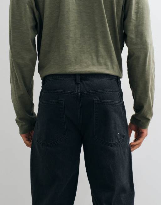 ASOS DESIGN wide flared jeans in dark washed grey, 5 of 5