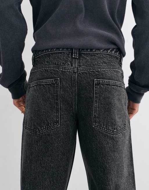 ASOS DESIGN wide flared jeans in washed black, 5 of 5