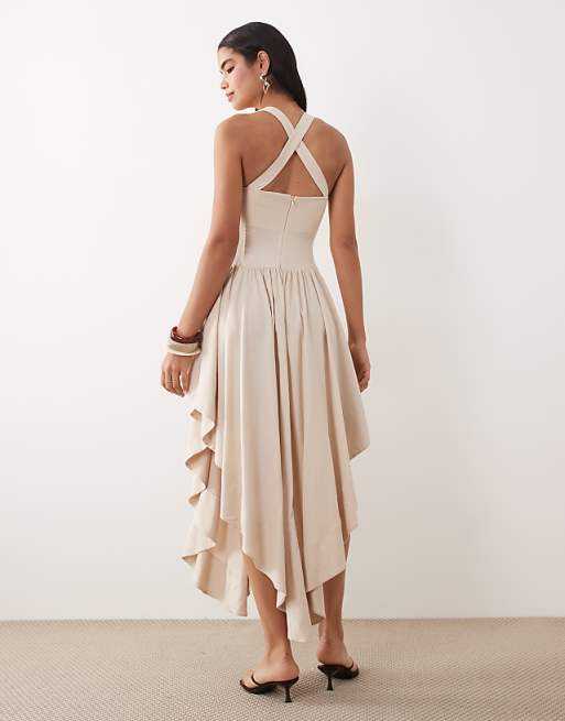 neutral maxi dress Mint Velvet Women's Palm Print - Green and made for lifes most memorable moments ASOS DESIGN wide halter neck