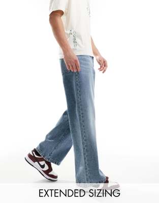Medium Wash Denim Baggy Jeans 600080158ind