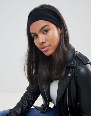 ASOS DESIGN wide jersey headband in black - ASOS Price Checker