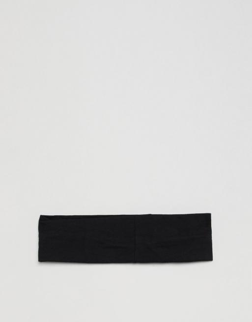 ASOS DESIGN wide jersey headband in black, 2 of 4
