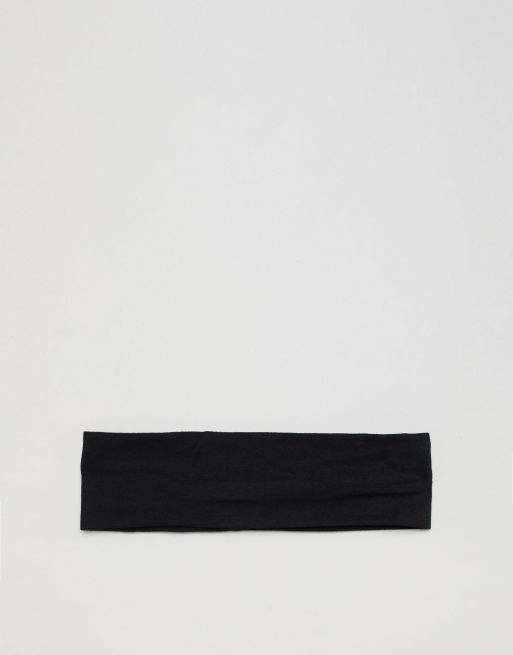 ASOS DESIGN wide jersey headband in black, 4 of 4