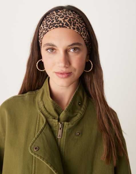 ASOS DESIGN wide jersey headband in leopard print - view 1