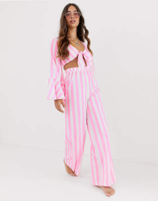 striped pink pants