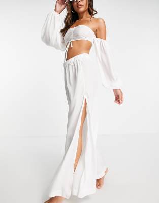 ASOS DESIGN wide leg beach pants in 