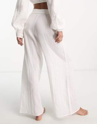 White gauze hot sale palazzo pants