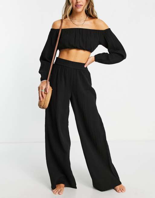 Black 2024 gauze pants