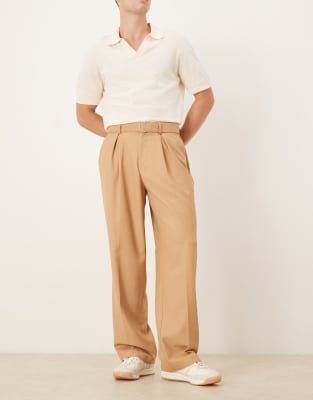 パンツ CO Pants with front pleats Gumipy Wide Leg Pants for Women High Waisted Crepe Pleated