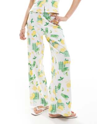ASOS DESIGN WIDE LEG BOXER WAFFLE PANTS 