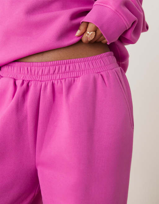 ASOS DESIGN wide leg brushback sweatpants in pink