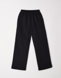 [ASOS DESIGN] ASOS DESIGN wide leg brushback trackies in black XS BLACK