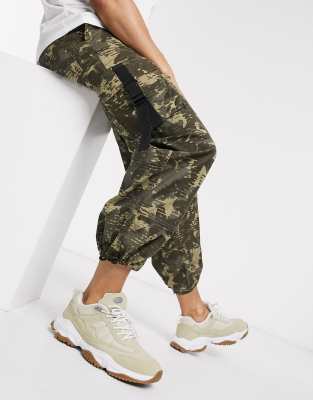 wide leg camo trousers