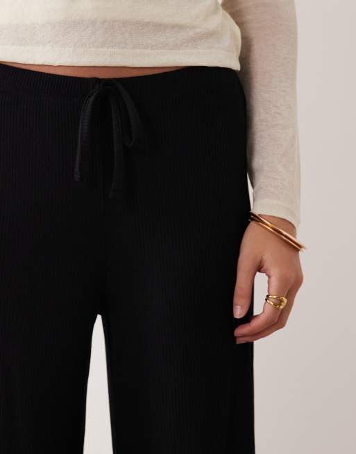 ASOS DESIGN wide leg co-ord trouser in black, 4 of 5
