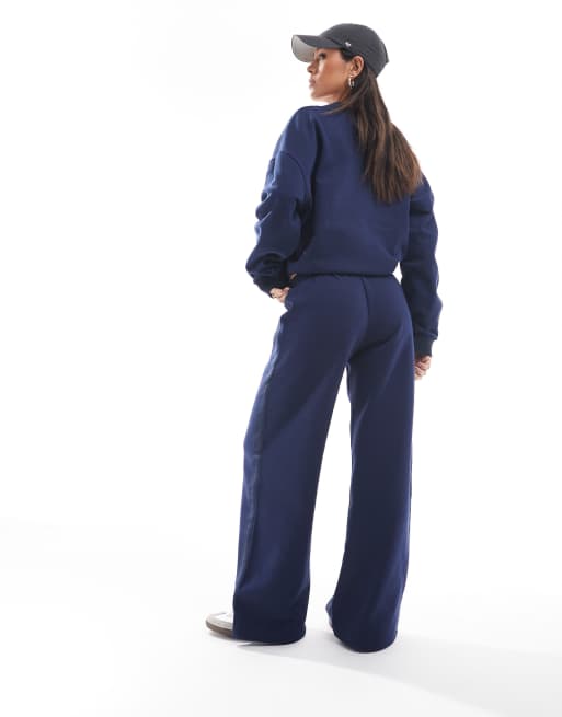 ASOS DESIGN wide leg contrast side panel sweatpants in navy - part of a ...