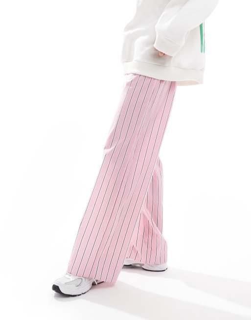 Pink striped best sale palazzo pants