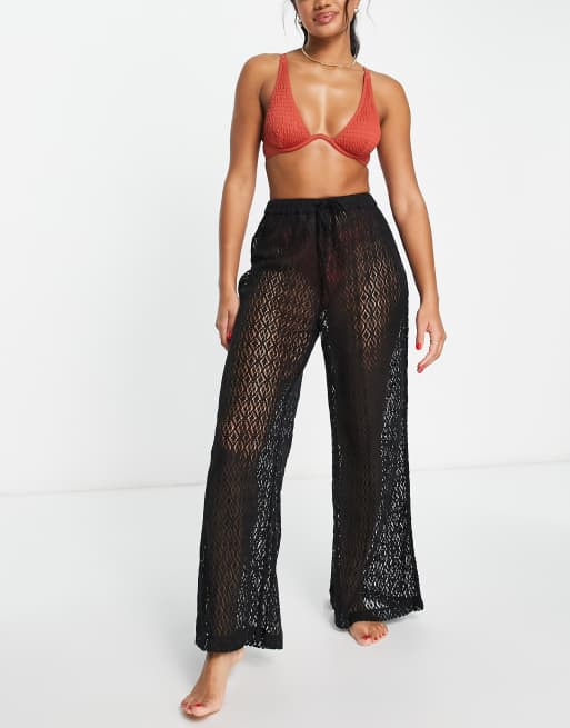 ASOS DESIGN wide leg crochet beach pants ASOS