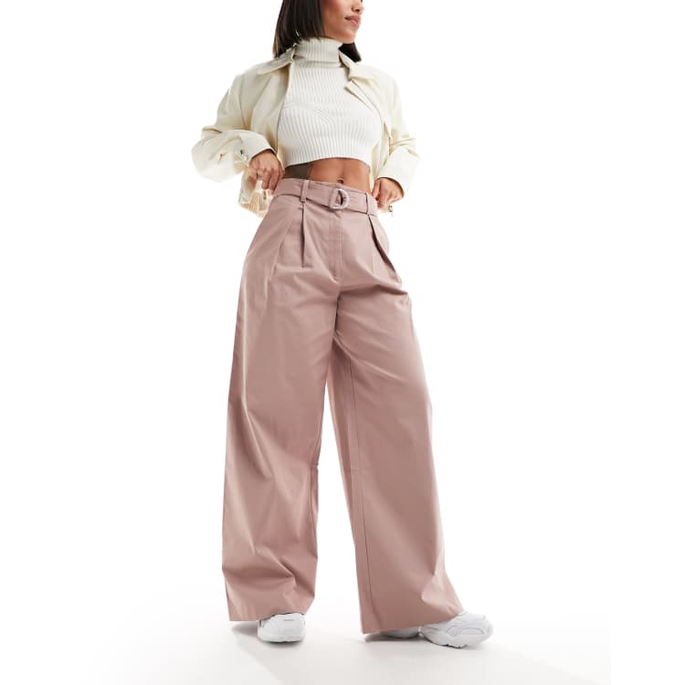 Wide-leg tweed trousers
