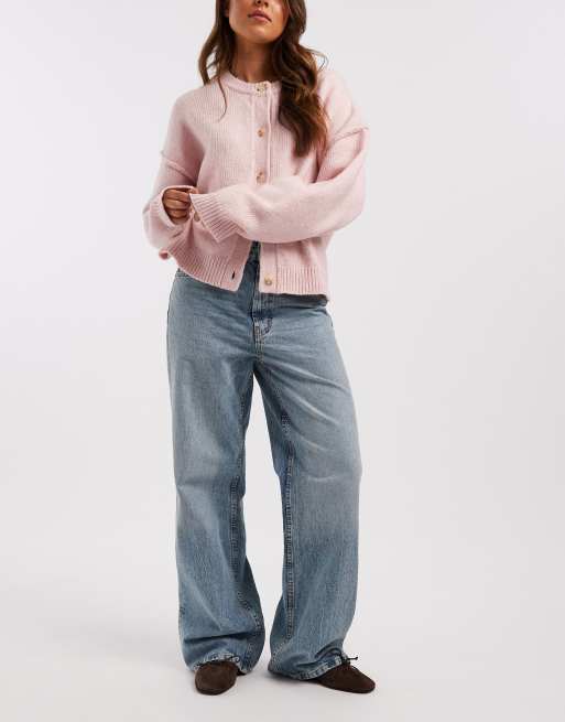 ASOS DESIGN wide leg dad jean in light vintage wash