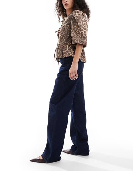 ASOS DESIGN wide leg dad jean in rinse wash